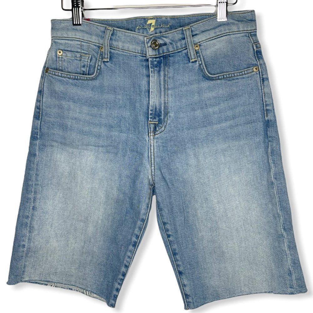 7 FOR ALL MANKIND High Waist Bermuda Shorts in Desert Oasis